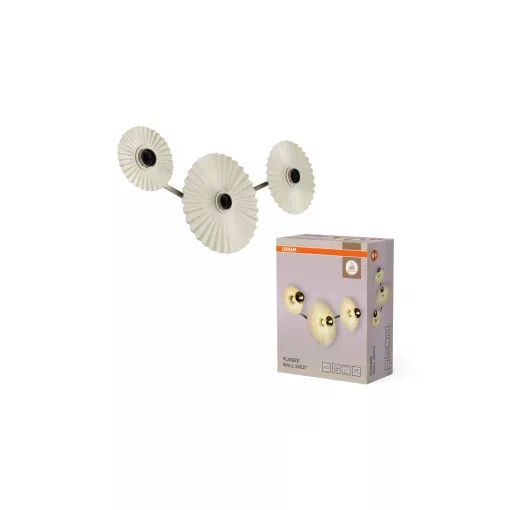 OSRAM Decor Plisse redőzött oldalfali lámpa, beltéri, bézs, 3 × E27, acél, IP20, hossz: 720 mm ( 4058075852013 )