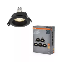   OSRAM beépíthető műanyag spot lámpa, beltéri, fekete, GU10, műanyag, IP20, átmérő: 85 mm, 5 db-os szett ( 4058075853270 )