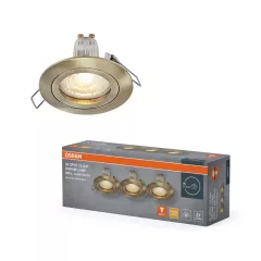   OSRAM beépíthető spot lámpa, beltéri, zöld sárgaréz, GU10, alumínium, IP20, átmérő: 77 mm, 3 db-os szett ( 4058075853331 )