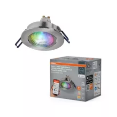   OSRAM SMART+ MATTER beépíthető állítható spot lámpa RGBW, beltéri, szatén nikkel, GU10, alumínium, IP20, átmérő: 85 mm ( 4058075853775 )