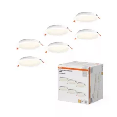   OSRAM Essentials LED downlight, beltéri, fehér, 1600 lm, 18 W, 3000 K, PP, IP20, átmérő: 220 mm, 6 db-os szett ( 4058075853973 )