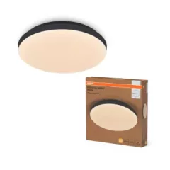   OSRAM Essential Orbis kerek LED fürdőszobai / előszobai oldalfali lámpa, beltéri / fedett kültéri, fekete, 1700 lm, 24 W, 3000 K, fém, IP44, átmérő: 385 mm ( 4058075855069 )