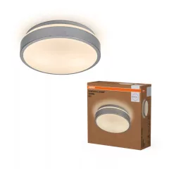   OSRAM Essentials Orbis kerek mennyezeti lámpa, beltéri, ezüst, 2 × E27, fém, IP20, hossz: 95 mm, átmérő: 280 mm ( 4058075855267 )