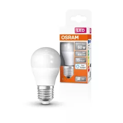   OSRAM Star LED fényforrás (izzó) kisgömb forma, matt plasztik búra, E27 foglalat, 6,5W, 806lm, 6500K hideg fehér ( 4099854022029 )