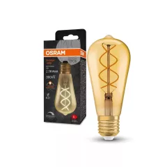   OSRAM Vintage 1906 dimmelhető LED fényforrás (izzó) Edison forma, üveg búra, átlátszó arany E27 foglalat, 4W, 300lm, 2000K extra meleg fehér ( 4099854090103 )