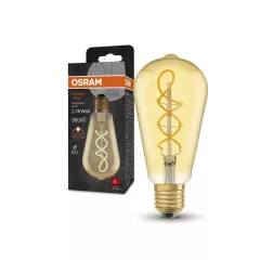   OSRAM Vintage 1906 LED fényforrás (izzó) Edison forma, üveg búra, átlátszó arany E27 foglalat, 4W, 300lm, 2000K extra meleg fehér ( 4099854091292 )