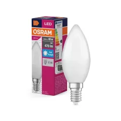   OSRAM Value LED fényforrás (izzó) gyertya forma, matt plasztik búra, E14 foglalat, 4,9W, 470lm, 6500K hideg fehér ( 4099854110078 )