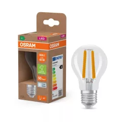   OSRAM Superstar+ LED fényforrás (izzó), classic forma, átlátszó üveg búra, E27 foglalat, 3,8W, 806lm, 4000K semleges fehér filament ( 4099854115431 )