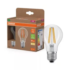   OSRAM Superstar+ LED fényforrás (izzó), classic forma, átlátszó üveg búra, E27 foglalat, 3,8W, 806lm, 2700K meleg fehér filament 2db-os csomag ( 4099854253508 )