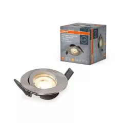   OSRAM csavaros rögzítésű beépíthető spot lámpa, beltéri, csiszolt nikkel, GU10, alumínium, IP20, átmérő: 88,5 mm ( 4099854444548 )
