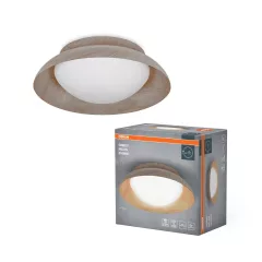   OSRAM Orbis Milan kerek mennyezeti lámpa, beltéri, fa dekor, 2 × E27, acél, IP20, átmérő: 305 mm, magasság: 100 mm ( 4099854449321 )