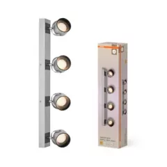   OSRAM Jupiter mennyezeti / fali állítható LED spot lámpa 4 fejes, beltéri, ezüst, 730 lm, 22 W, 3000 K, acél, IP20, hossz: 700 mm ( 4099854471490 )