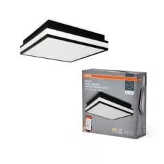   OSRAM SMART+ Matter, Wi-Fi mágneses LED mennyezeti lámpa, beltéri, fekete, 1400 lm, 24 W, 3000–6500 K, acél, IP20, magasság: 300 mm, dimmelhető ( 4099854473388 )