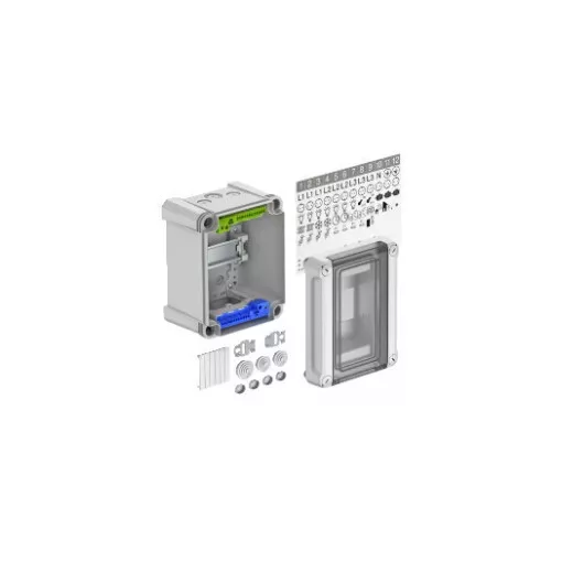 Obo Bettermann 2008840 - SDB 03 PC - Kiselosztó 3 TE részére 155x190x130 világosszürke