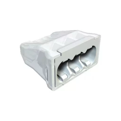 Obo Bettermann 2054485 - 61 325 LGR - Rugós vezeték-összekötő csavarnélküli csatlakozókapocs 3x2,5mm2 világosszürke