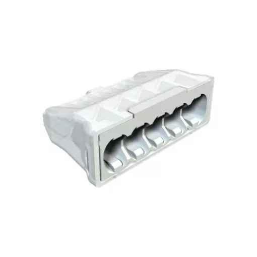 Obo Bettermann 2054507 - 61 525 LGR - Rugós vezeték-összekötő csavarnélküli csatlakozókapocs 5x2,5mm2 világosszürke
