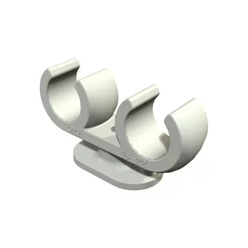 Obo Bettermann 2140721 - 2962 2x22 - Talpas szorítóbilincs 2 kábel 18-22mm világosszürke