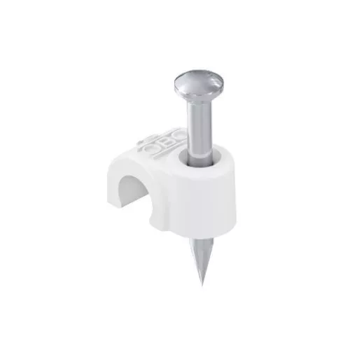 Obo Bettermann 2225719 - 2009 25 RW - ISO Nagel-Clip 9mm, L25 hófehér