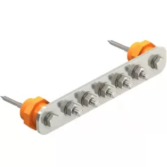   Obo Bettermann 5015854 1802 5 VA potenciálkiegyenílítő-sín ipari felhasználáshoz L=246 mm, 40x5 (szélxmag), 5 Csatlakozások száma