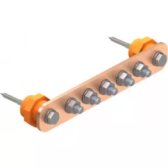   Obo Bettermann 5015870 1802 DC 5+1 CU potenciálkiegyenílítő-sín ipari felhasználáshoz L=505 mm, 40x85 (szélxmag), 6 Csatlakozások száma