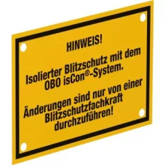   Obo Bettermann 5408058 isCon HWS tábla isCon rendszerhez 150x100mm   sárga