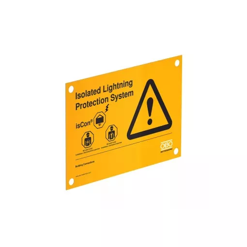 Obo Bettermann 5408059 isCon HWS EN Figyelmeztető tábla OBO isCon-Rendszer   150x100mm   sárga