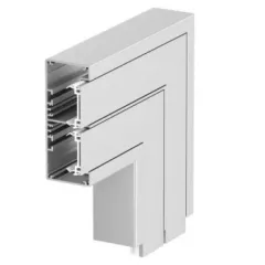   Obo Bettermann 6112533 GA-FS53130EL Rapid-45-2 alumínium kétrekeszes szerelvénycsatornához lapos sarokelem nem állítható 200x200x130 eloxált