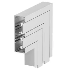   Obo Bettermann 6112633 GA-FS53165EL Rapid-45-2 alumínium kétrekeszes szerelvénycsatornához lapos sarokelem 200x200x165 eloxált
