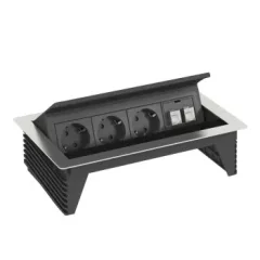   Obo Bettermann 6116806 DBK2-D4 D3S2K Deskbox, nyitható, asztallapba szerelhető 260x167x68