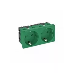   Obo Bettermann 6120026 STD-D0 MZGN2 Csatlakozóaljzat 0°, kettes védőérintkezős 250V, 10/16A zöld