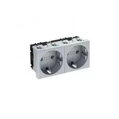   Obo Bettermann 6120032 STD-D0 AL2 Csatlakozóaljzat 0°, kettes védőérintkezős 250V, 10/16A festett alumínium