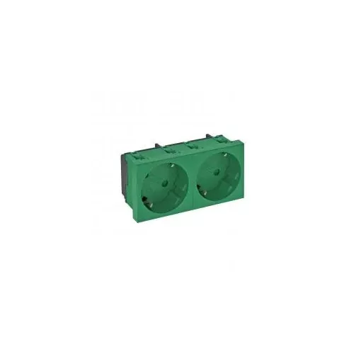 Obo Bettermann 6120107 STD-D3S MZGN2 Csatlakozóaljzat 33°, kettes védőérintkezős 250V, 10/16A zöld