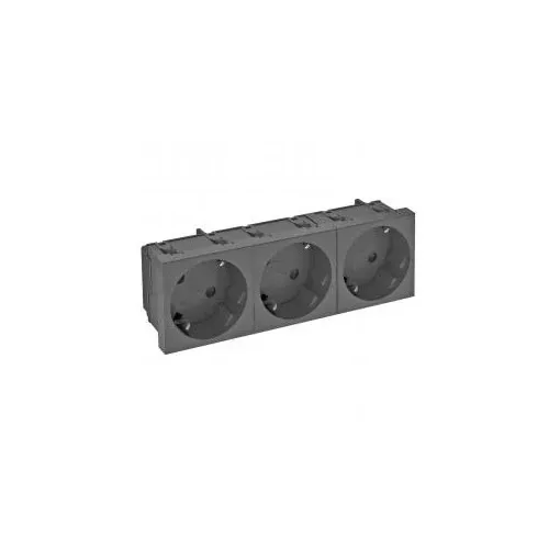 Obo Bettermann 6120131 STD-D3S SWGR3 Csatlakozóaljzat 33°, hármas védőérintkezős 250V, 10/16A szürkésfekete