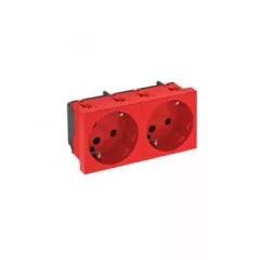   Obo Bettermann 6120304 STD-D3K SRO2 Csatlakozóaljzat 33°, kettes védőérintkezős, kódolócsapos 250V, 10/16A piros