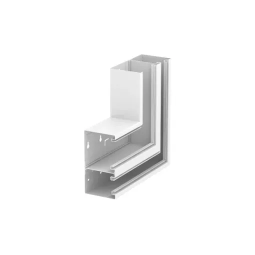 Obo Bettermann 6278320 GS-DFS90170RW acél csatornához Lapos sarokelem emelkedő aszimmetrikus két rekeszes 90x170mm hófehér