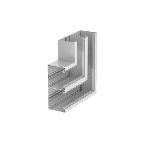 Obo Bettermann 6279623 GA-DF90210EL lapos sarokelem alumínium szimmetrikus kétrekeszes csatornához 90x210mm eloxált