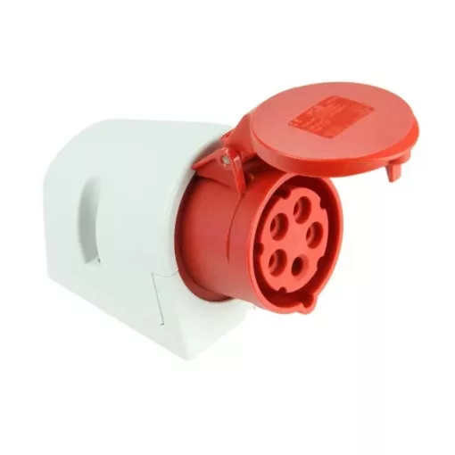 PCE, 115-6, ipari csatlakozó rögzíthető dugalj 5P (3P+N+F) 16A 6h, 400V 50/60 Hz, IP44, Dafr-164, piros, csavaros csatlakozás (PCE 115-6)