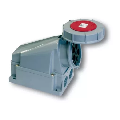 PCE, 135-6, ipari csatlakozó rögzíthető dugalj 5P (3P+N+F) 63A 6h, 400V 50/60 Hz, IP67, Dafr-634, piros, csavaros csatlakozás, Power Twist (PCE 135-6)