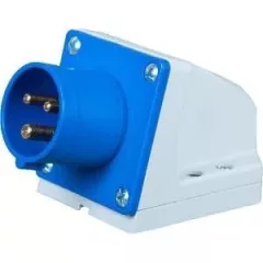   PCE, 523-6, ipari csatlakozó rögzíthető dugvilla 3P (2P+F) 32A 6h, 230V 50/60 Hz, IP44, Dfr-322, kék, csavaros csatlakozás (PCE 523-6)