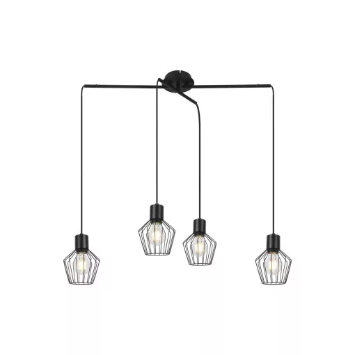 Rábalux 3540 BELANO beltéri függeszték, fekete színben, 4db E27 foglalattal, 40W teljesítmény, IP20 védettséggel ( Rábalux 3540 )