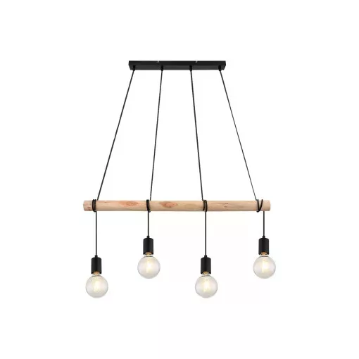 Rábalux 3980 PABLO beltéri függeszték, matt fekete színben, 4db E27 foglalattal, 40W teljesítmény, IP20 védettséggel ( Rábalux 3980 )
