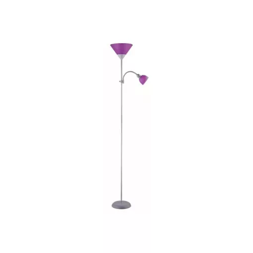 Rábalux 4020 ACTION beltéri állólámpa, ezüst színben, 1db E27 és 1db E14 foglalattal, 100W teljesítmény, IP20 védettséggel ( Rábalux 4020 )