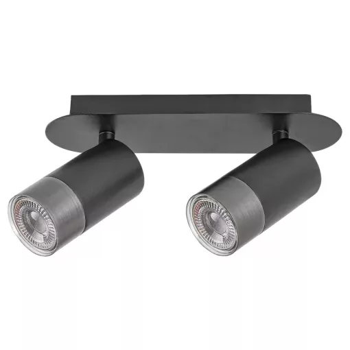 Rábalux 5070 ZIRCON beltéri fali lámpa, matt fekete színben, 2db GU10 foglalattal, 5W teljesítmény, IP20 védettséggel ( Rábalux 5070 )