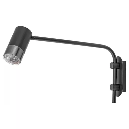 Rábalux 5072 ZIRCON beltéri fali lámpa, matt fekete színben, GU10 foglalattal, 5W teljesítmény, IP20 védettséggel ( Rábalux 5072 )