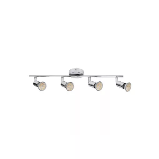 Rábalux 6988 NORTON LED beltéri spotlámpa, króm színben, 4db GU10 foglalattal, 1000 lm, 3W teljesítmény, 20000h élettartammal, IP20 védettséggel, 3000K ( Rábalux 6988 )