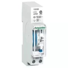   Schneider Electric, 15336, mechanikus napi kapcsolóóra, 1 csatorna 16A, 48 BE - 48 KI kapcsolási művelet, 100 óra menet-tartalék, Acti9 IH 24h 1c ARM (Schneider 15336)