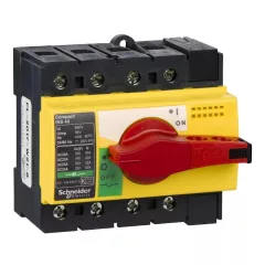   Schneider Electric, 28917, szakaszolókapcsoló 4P 40A 500V AC 50/60 Hz, piros rotációs hajtással, Interpact INS40 (Schneider 28917)