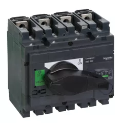   Schneider Electric, 31107, szakaszolókapcsoló 4P 250A 690V AC 50/60 Hz, fekete rotációs hajtással, Interpact INS250 (Schneider 31107)
