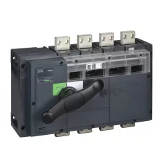   Schneider Electric, 31363, szakaszolókapcsoló 4P 1250A 690V AC 50/60 Hz, fekete rotációs hajtással, látható megszakítással, Interpact INV1250 (Schneider 31363)