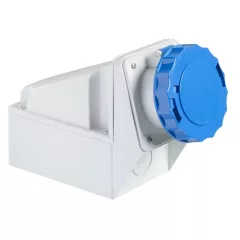   Schneider Electric, 81179, ipari csatlakozó rögzíthető dugalj tokozott 4P (3P+F) 63A 9h, 230V 50/60 Hz, IP67, kék, csavaros csatlakozás, PratiKa (Schneider 81179)